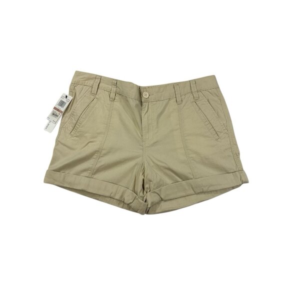 Calvin Klein Khaki Shorts Size 12 Women’s Cuffed Pockets Tan Y2K - Picture 1 of 5